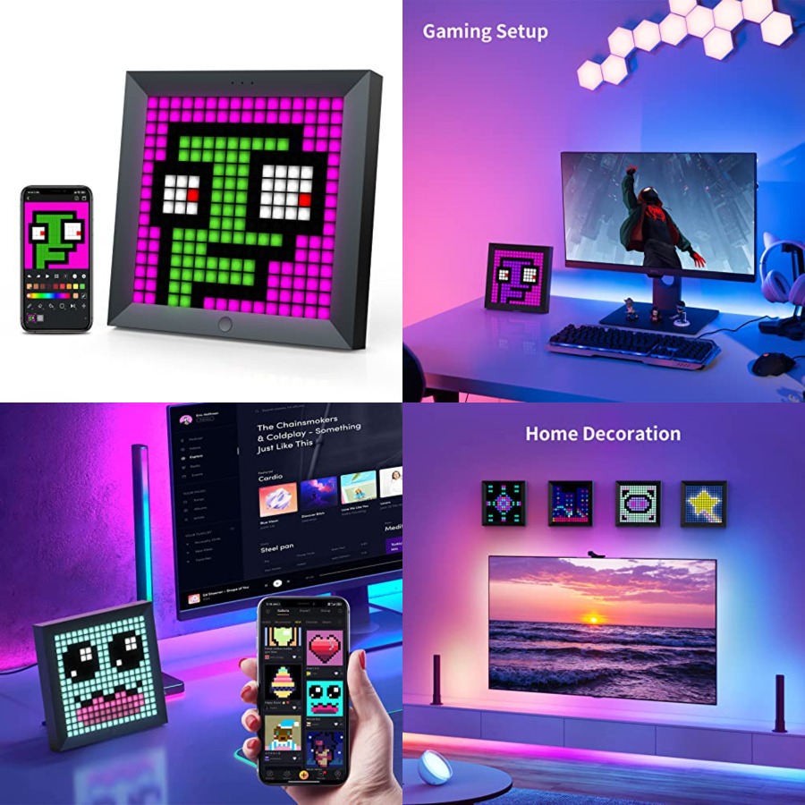 Desk Setup Desk - LED Light Pixel Display Panel Suit