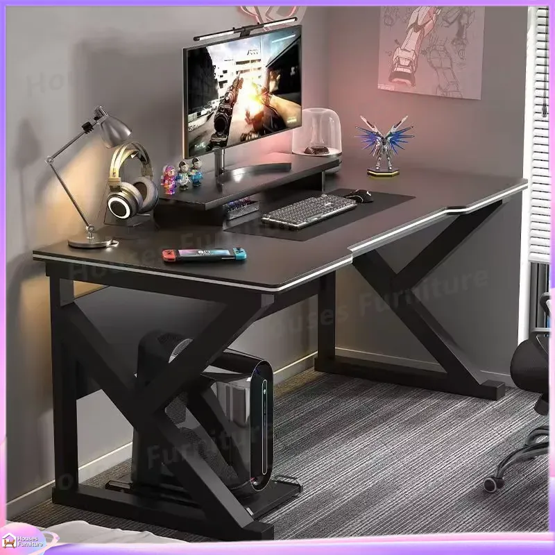 Desk Setup Office - Cafe Metal Gaming Desk Black MDF