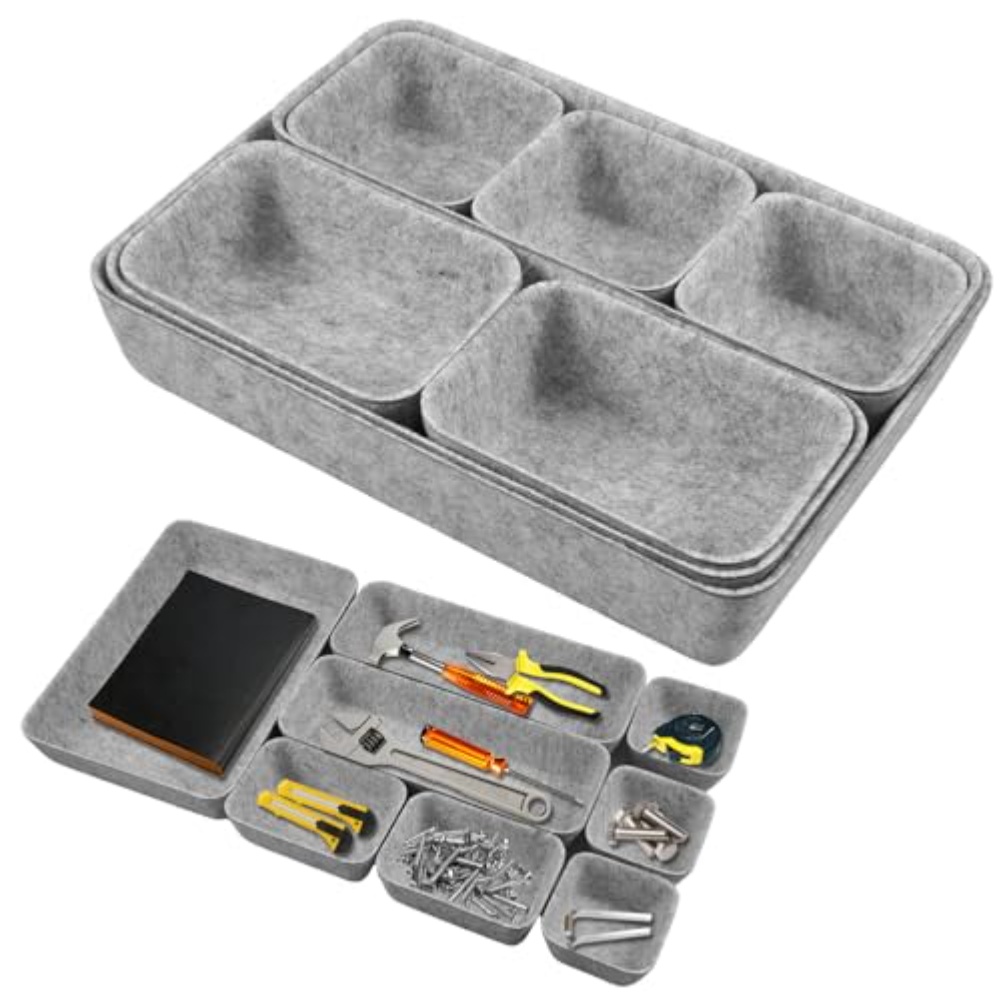 Desk Drawer Unit - 8pcs/set Felt Storage Box Desk Organisers