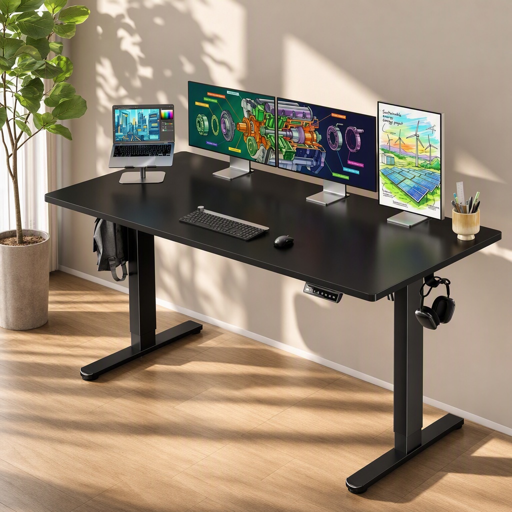 Desk Setup Height - Electric Standing Desk, Whole Piece Desktop,