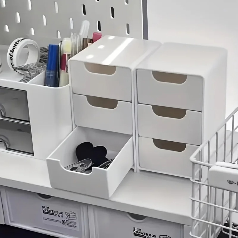 Desk Drawer Unit - Chic 3-Tier Desk Organizer with Drawers
