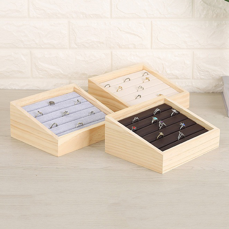 Desk Setup Wood - 1pc Wood Jewelry Display Tray Pendant
