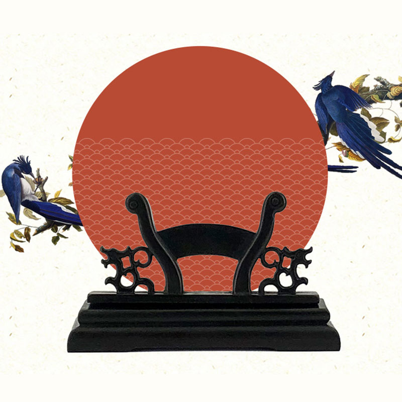 Desk Setup Wood - Vintage Art Style Folding Fan Stand