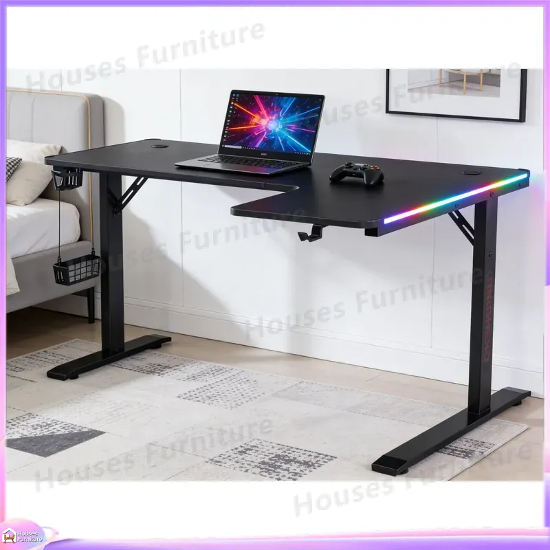 Desk Setup Office - Large 160cm Gaming Desk with LED