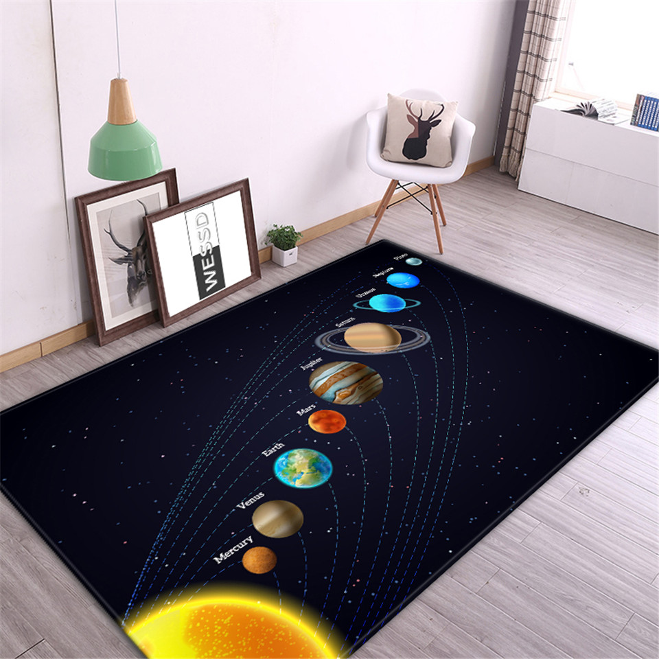 Desk Setup Girly - 3D Solar System Children Room Carpet