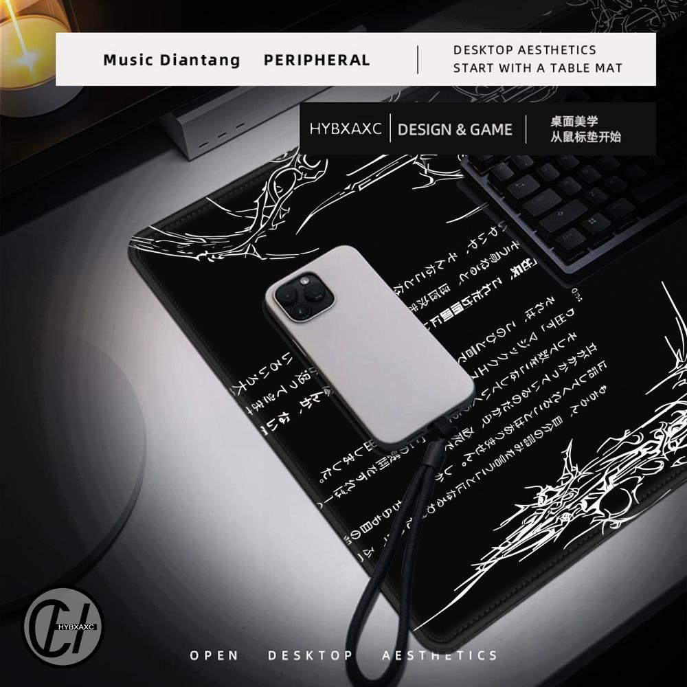 Black White Cybersigilism Desk - Desk Setup Mat ulasan dan harga