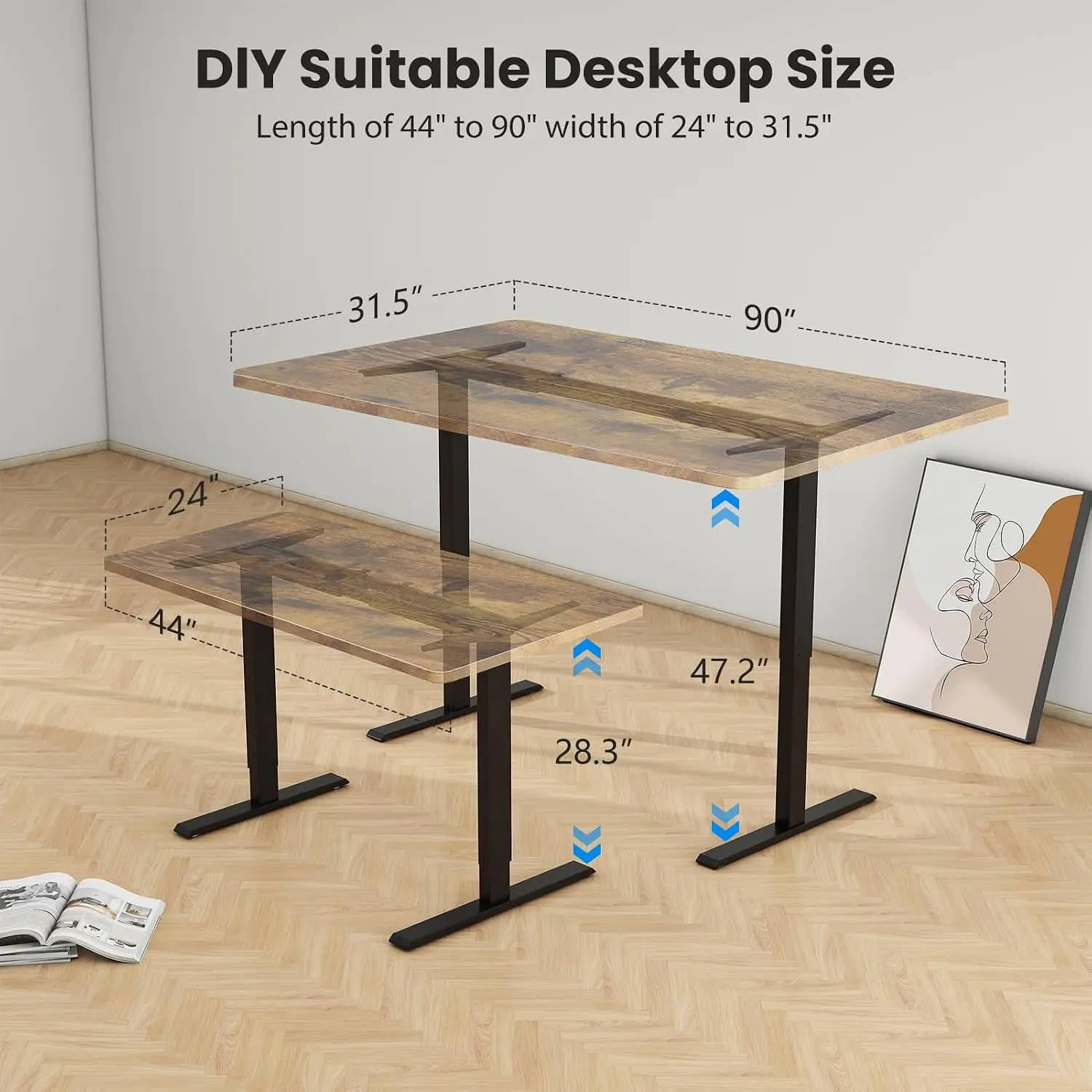 Dual Motor Standing Desk Frame - Desk Setup Height ulasan dan harga