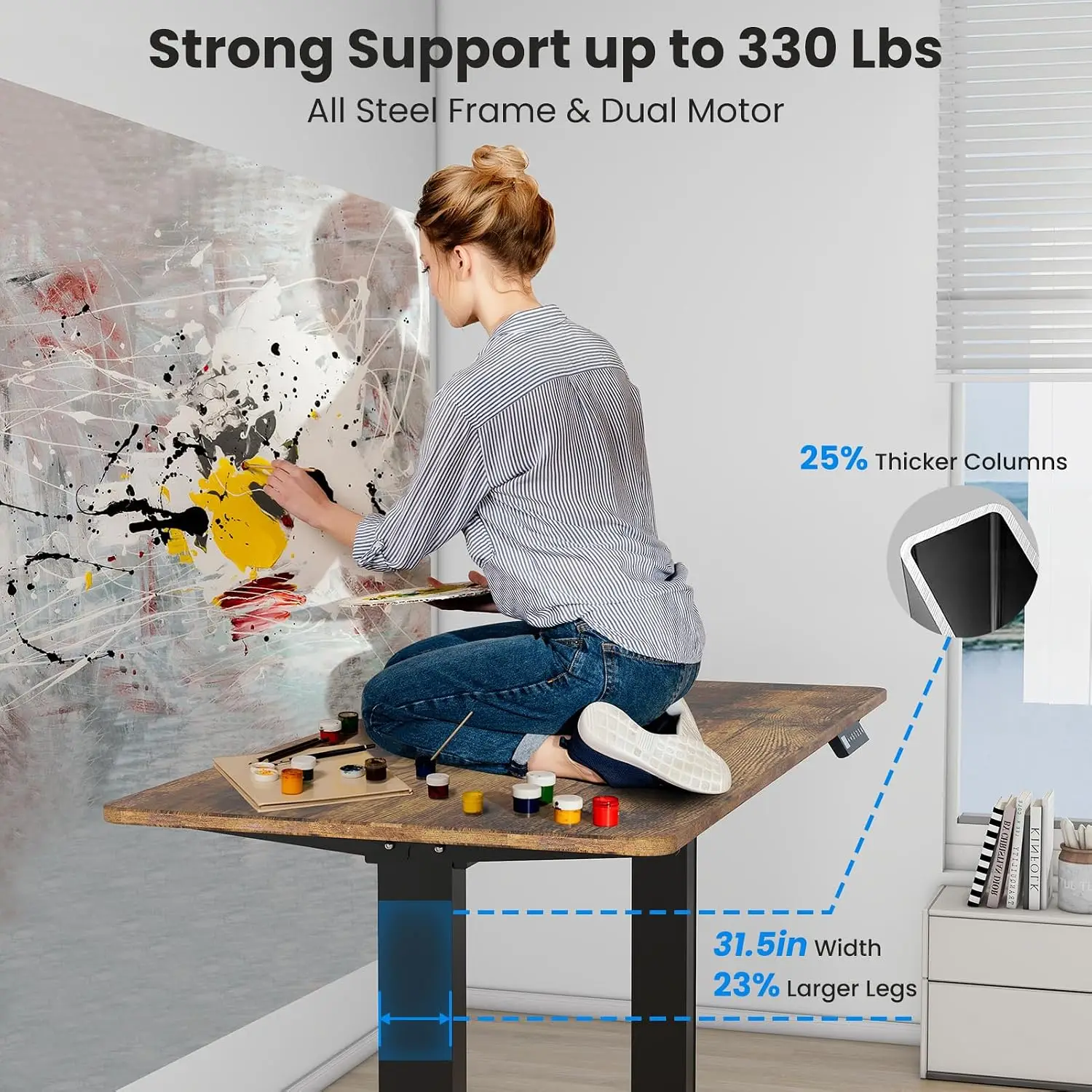 Dual Motor Standing Desk Frame - Desk Setup Height ulasan dan harga