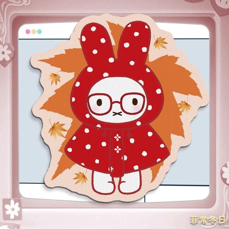 Anime Miffy Leather Mouse Pad  - Desk Setup Mat ulasan dan harga