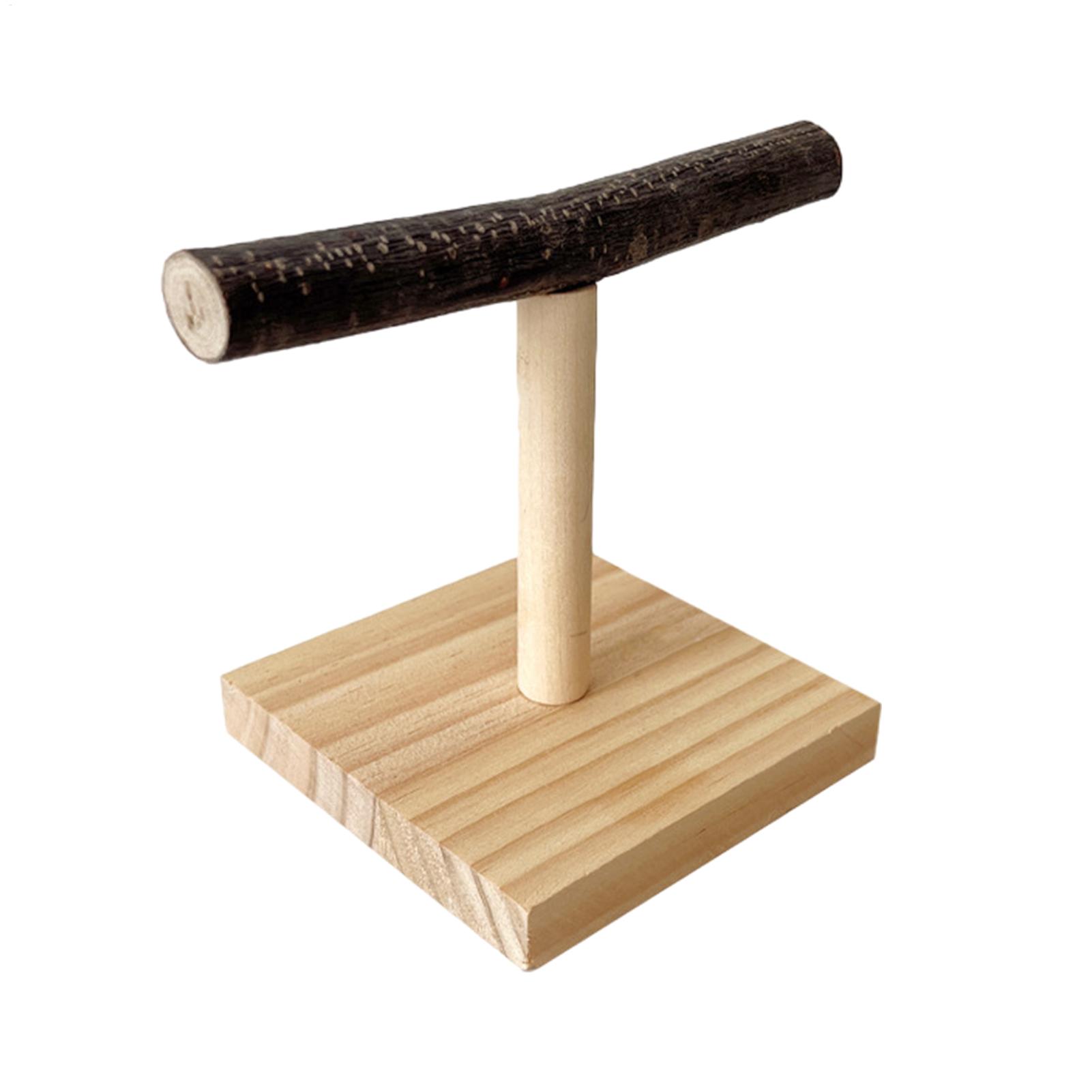 Natural Wood Parrot Perch Stan - Desk Setup Wood ulasan dan harga