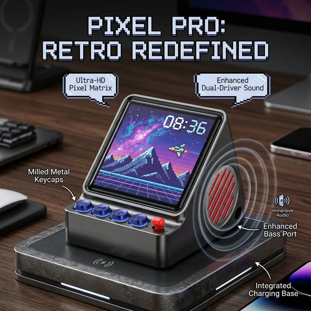 Retro Pixel Art Programmable L - Desk Setup With Speakers ulasan dan harga