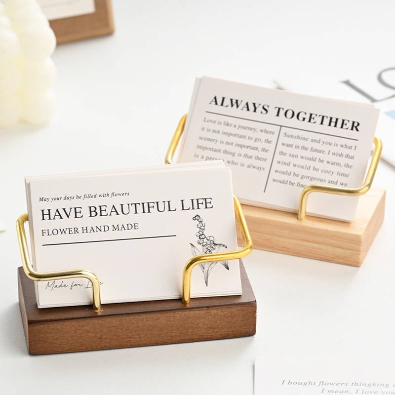 Wooden Business Card Holder Me - Desk Setup Wood ulasan dan harga