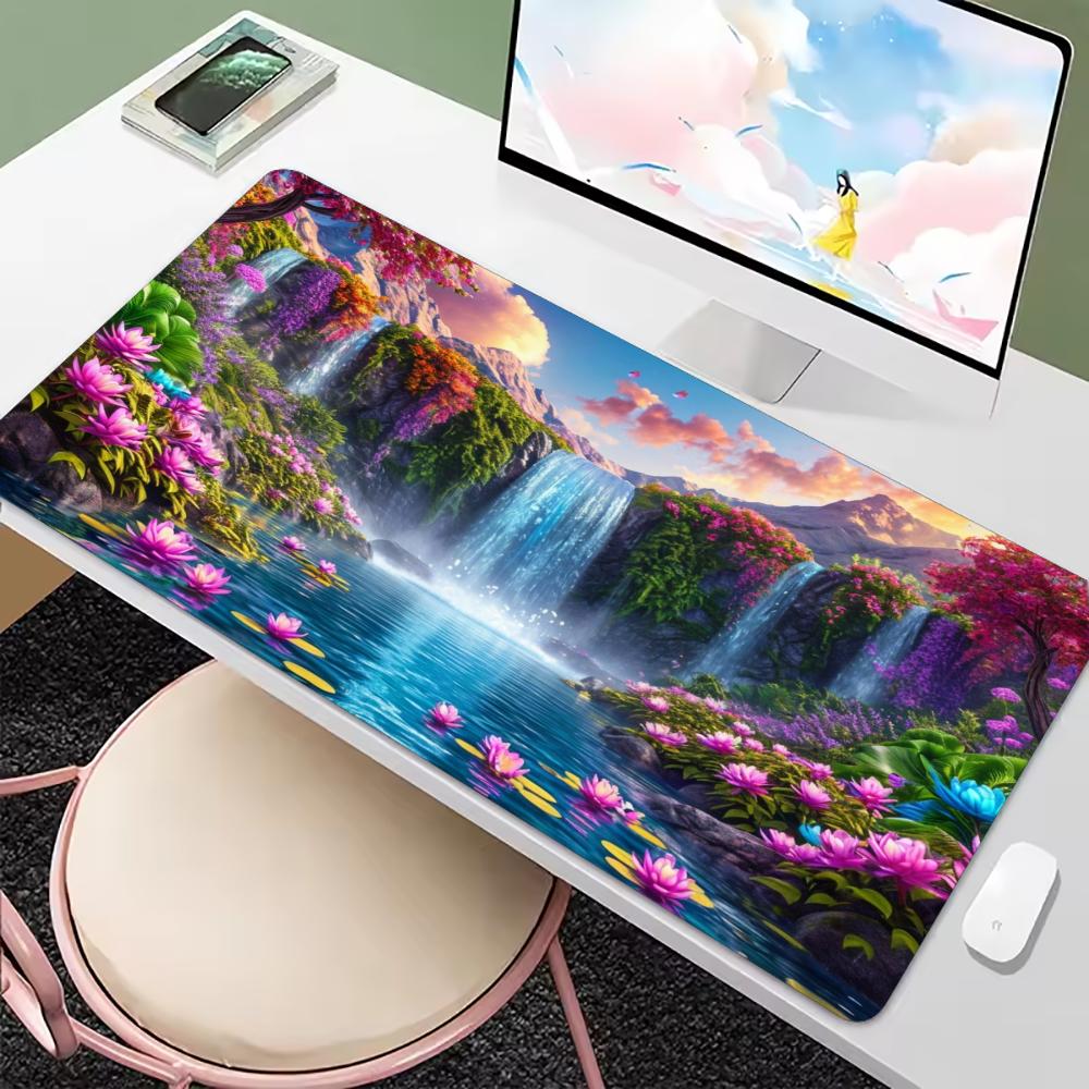 Colorful Flower Waterfall Scen - Desk Setup Natural ulasan dan harga