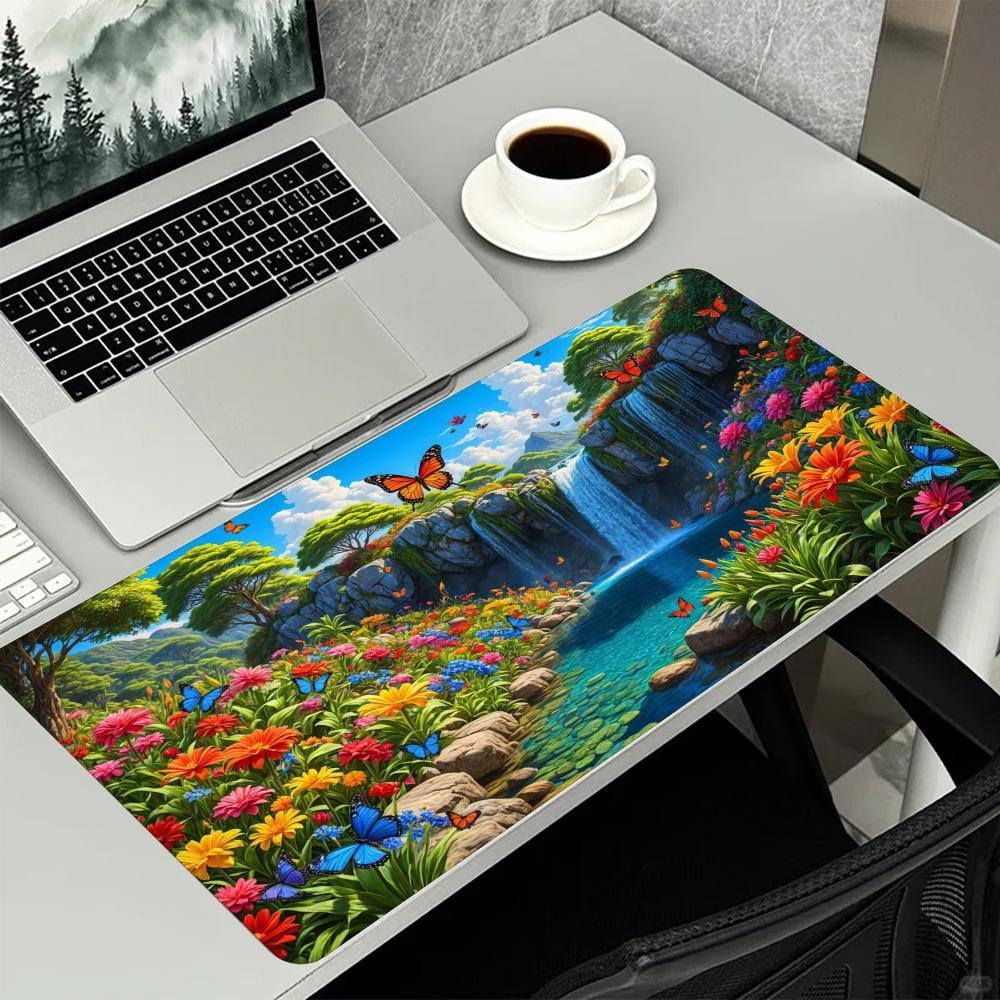 Colorful Flower Waterfall Scen - Desk Setup Natural ulasan dan harga