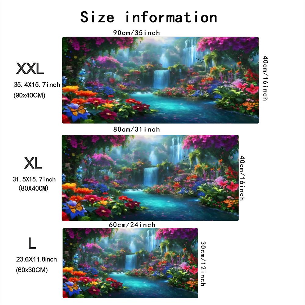 Colorful Flower Waterfall Scen - Desk Setup Natural ulasan dan harga