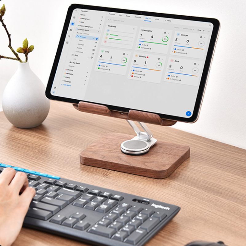 Black Walnut iPad Stand with 3 - Desk Setup With Ipad ulasan dan harga