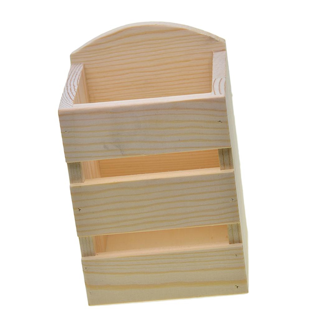 Natural Wood Pen Holder Plain  - Desk Setup Natural ulasan dan harga