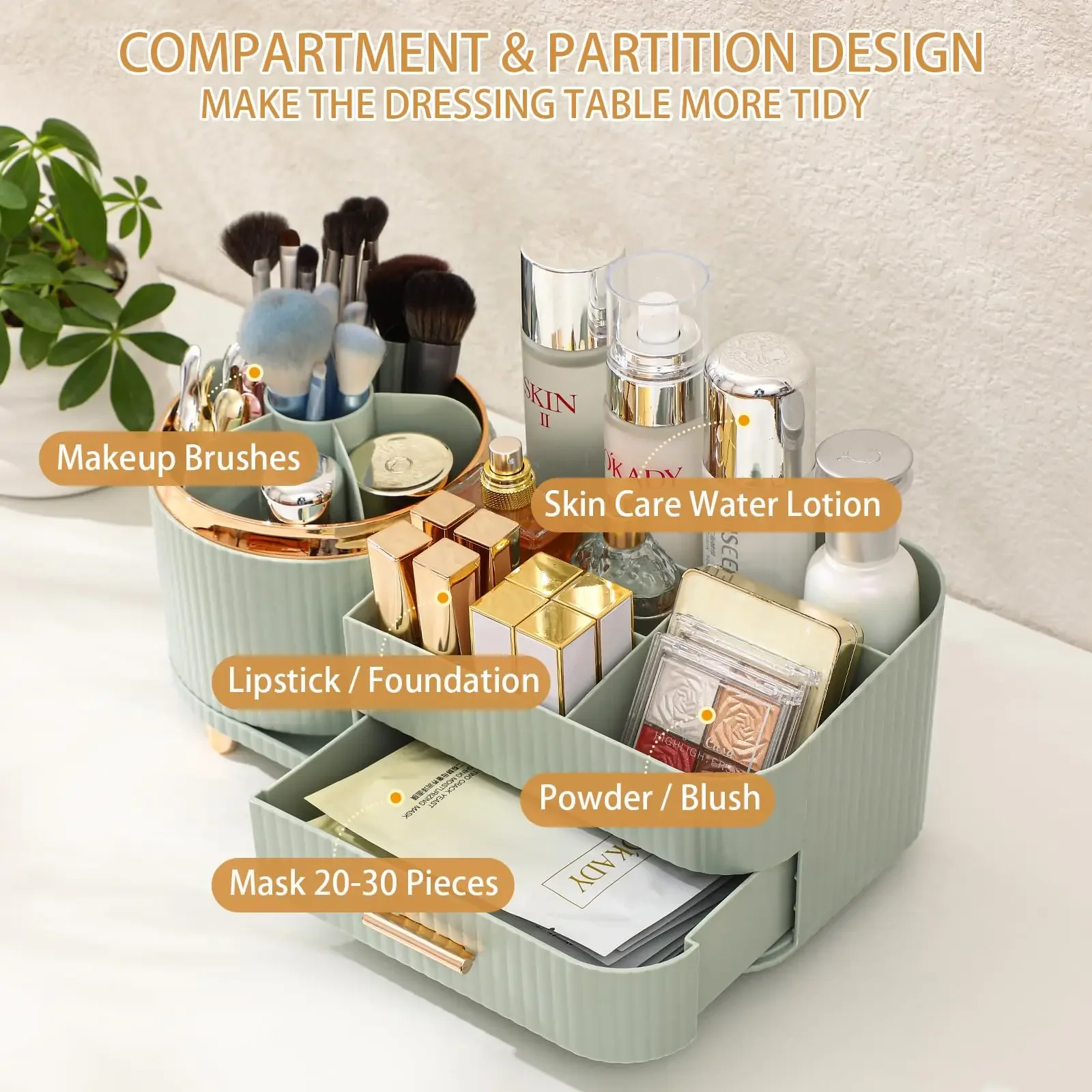 Makeup Brush Holder Large Capa - Desk Drawer Unit ulasan dan harga