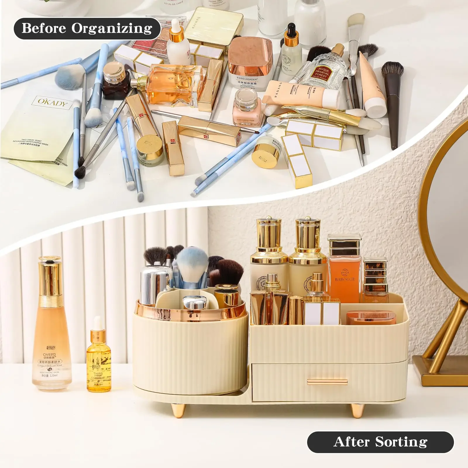 Makeup Brush Holder Large Capa - Desk Drawer Unit ulasan dan harga