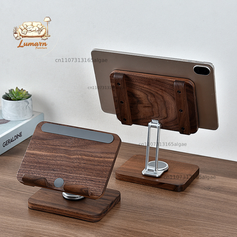 Black Walnut iPad Stand with 3 - Desk Setup With Ipad ulasan dan harga