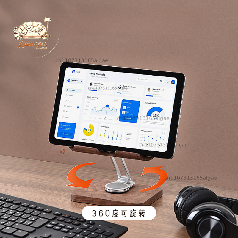 Black Walnut iPad Stand with 3 - Desk Setup With Ipad ulasan dan harga