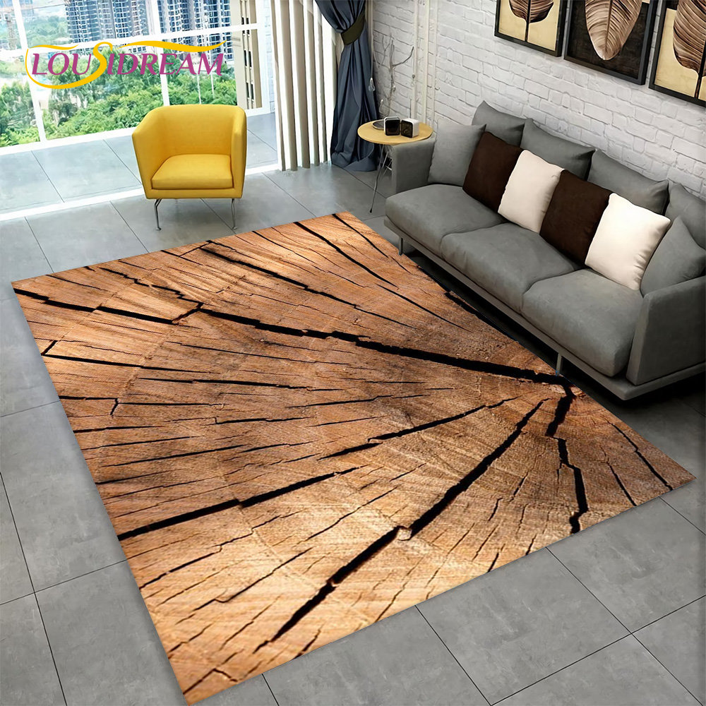 3D Wood Grain Retro Area Rug L - Desk Setup Girly ulasan dan harga