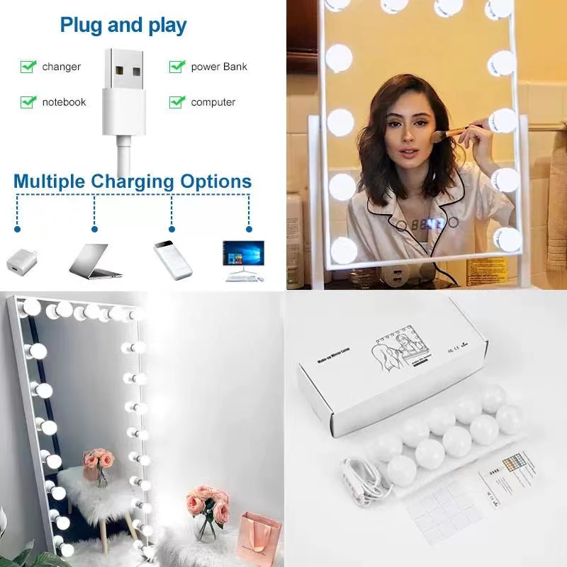 LED Light Paste Mirror Makeup  - Desk Setup Lamp ulasan dan harga