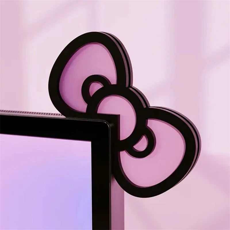 Kawaii Pink Acrylic Bow Monito - Desk Setup Office ulasan dan harga