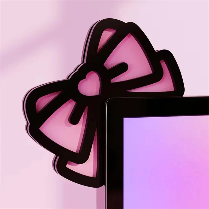 Kawaii Pink Acrylic Bow Monito - Desk Setup Office ulasan dan harga
