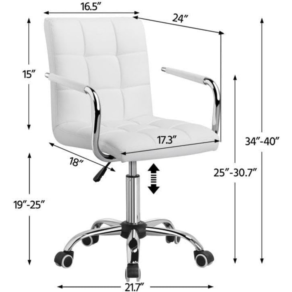 Vanity Desk Chair - Tufted PU  - Desk Setup Height ulasan dan harga