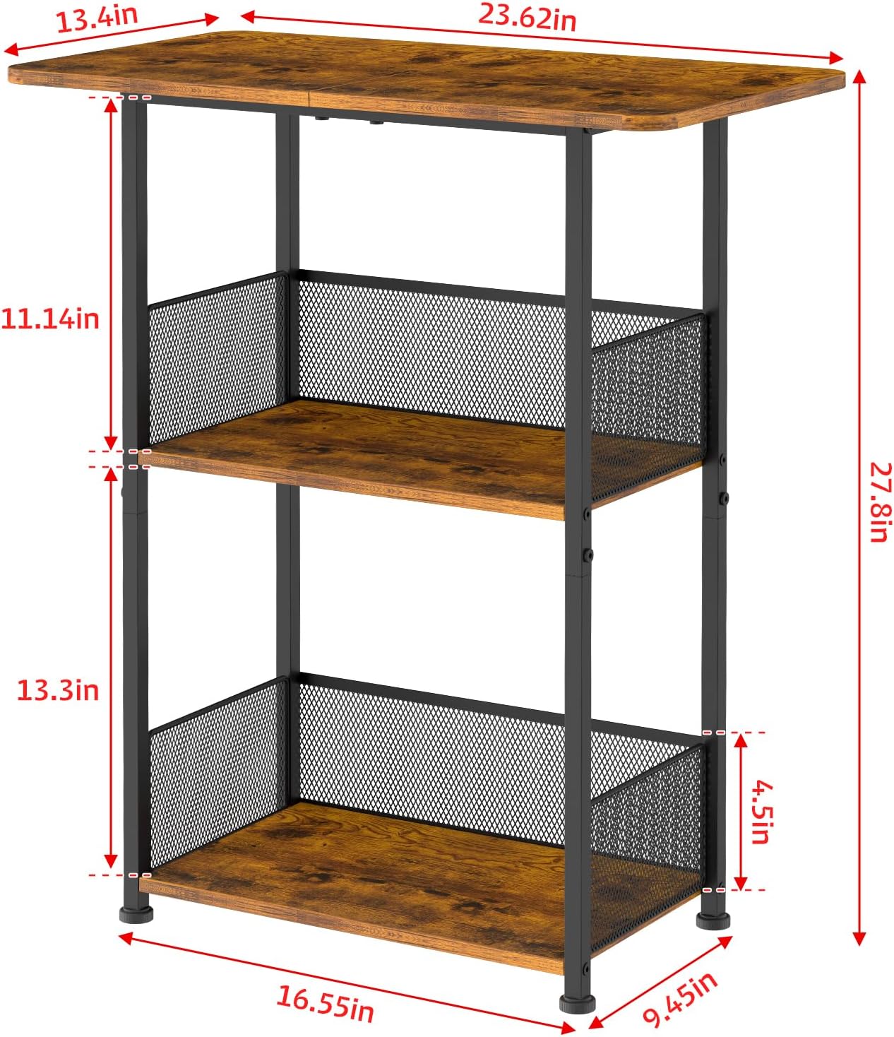 Mini Floor Standing Coffee Bar - Desk Setup Wood ulasan dan harga