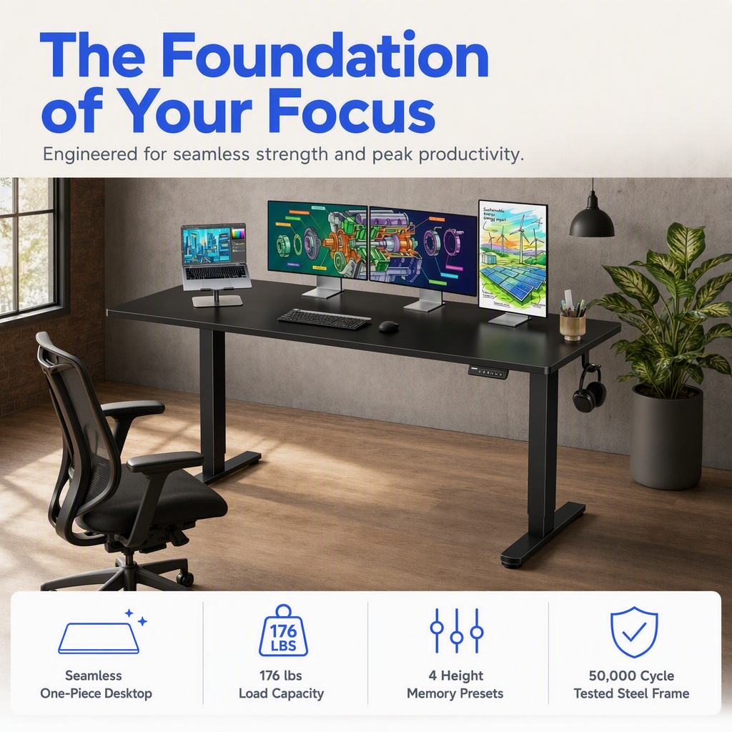 Electric Standing Desk, Whole  - Desk Setup Height ulasan dan harga