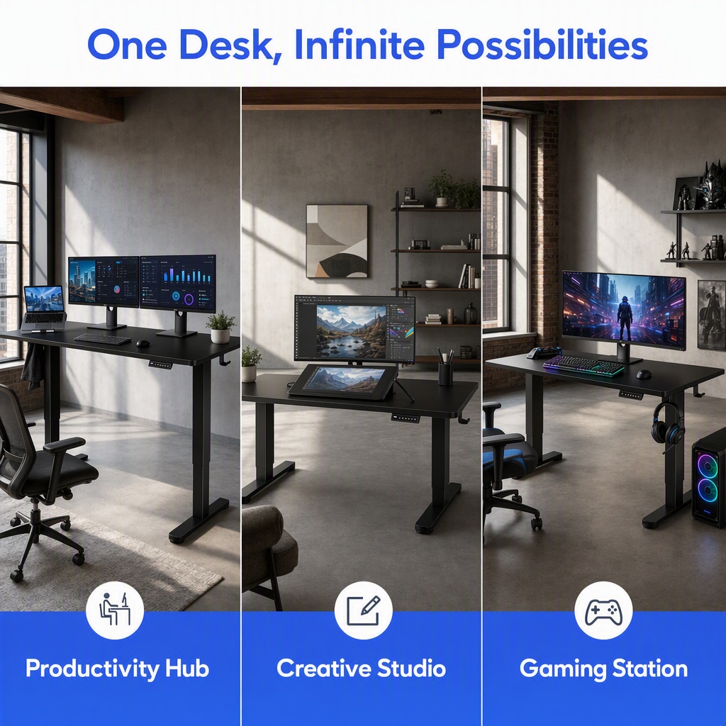 Electric Standing Desk, Whole  - Desk Setup Height ulasan dan harga