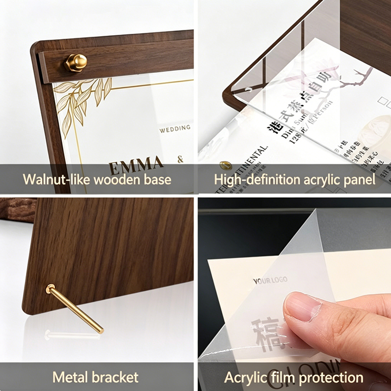 Custom A4/A5 Acrylic Wood Grai - Desk Setup Wood ulasan dan harga