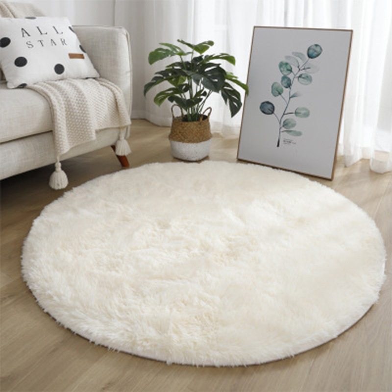 Super Soft Plush Round Rug Mat - Desk Setup Girly ulasan dan harga
