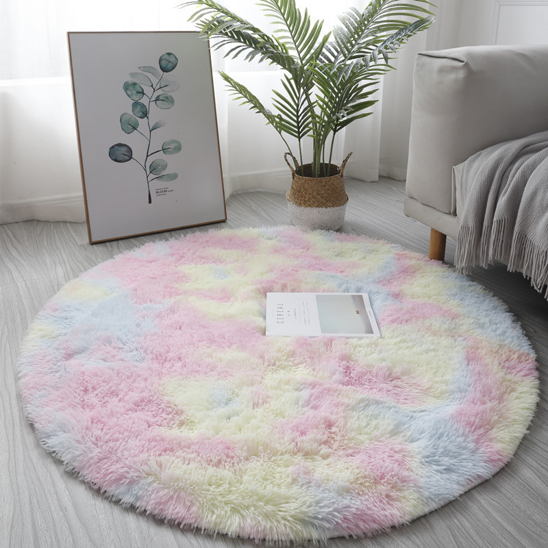 Super Soft Plush Round Rug Mat - Desk Setup Girly ulasan dan harga