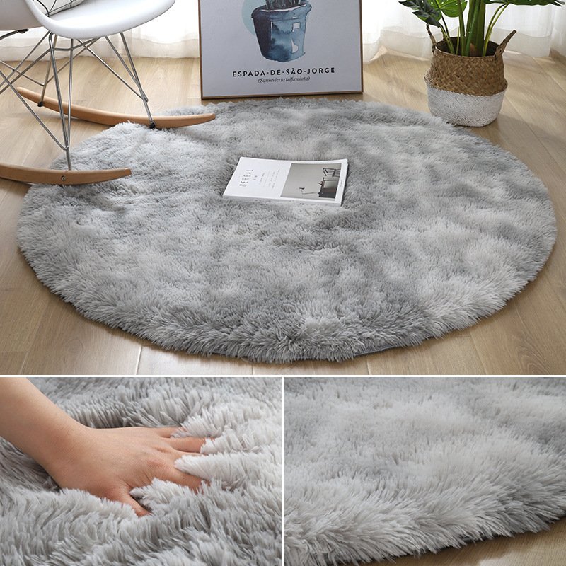 Super Soft Plush Round Rug Mat - Desk Setup Girly ulasan dan harga