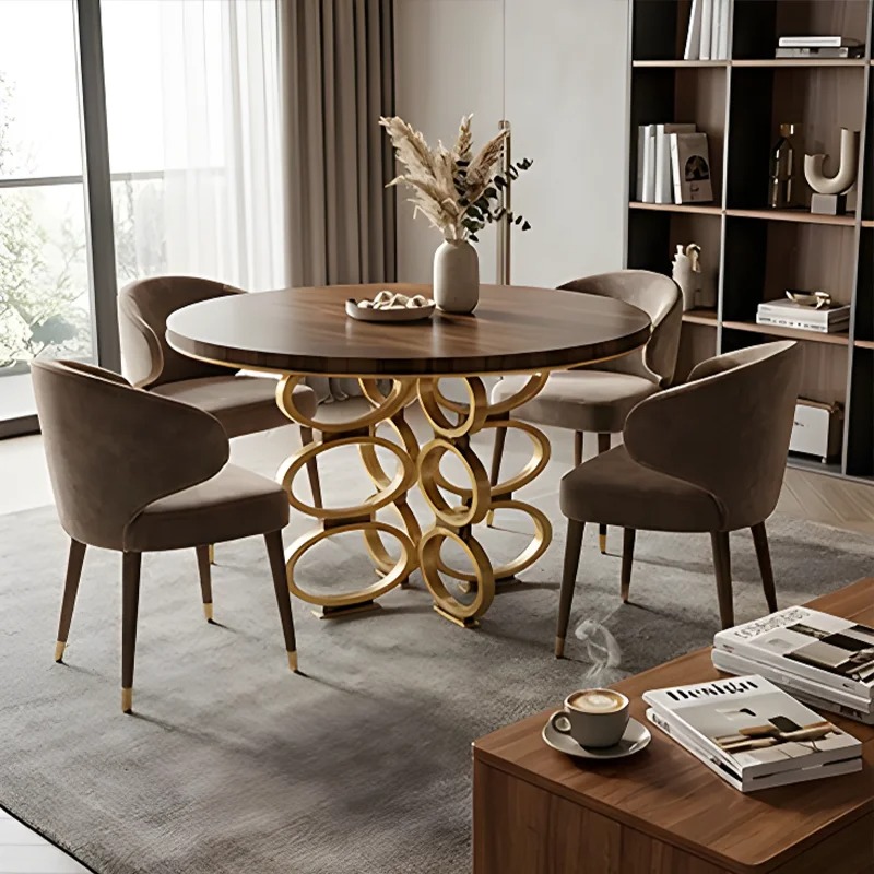 *Luxurious Round Dining Table  - Desk Setup Wood ulasan dan harga