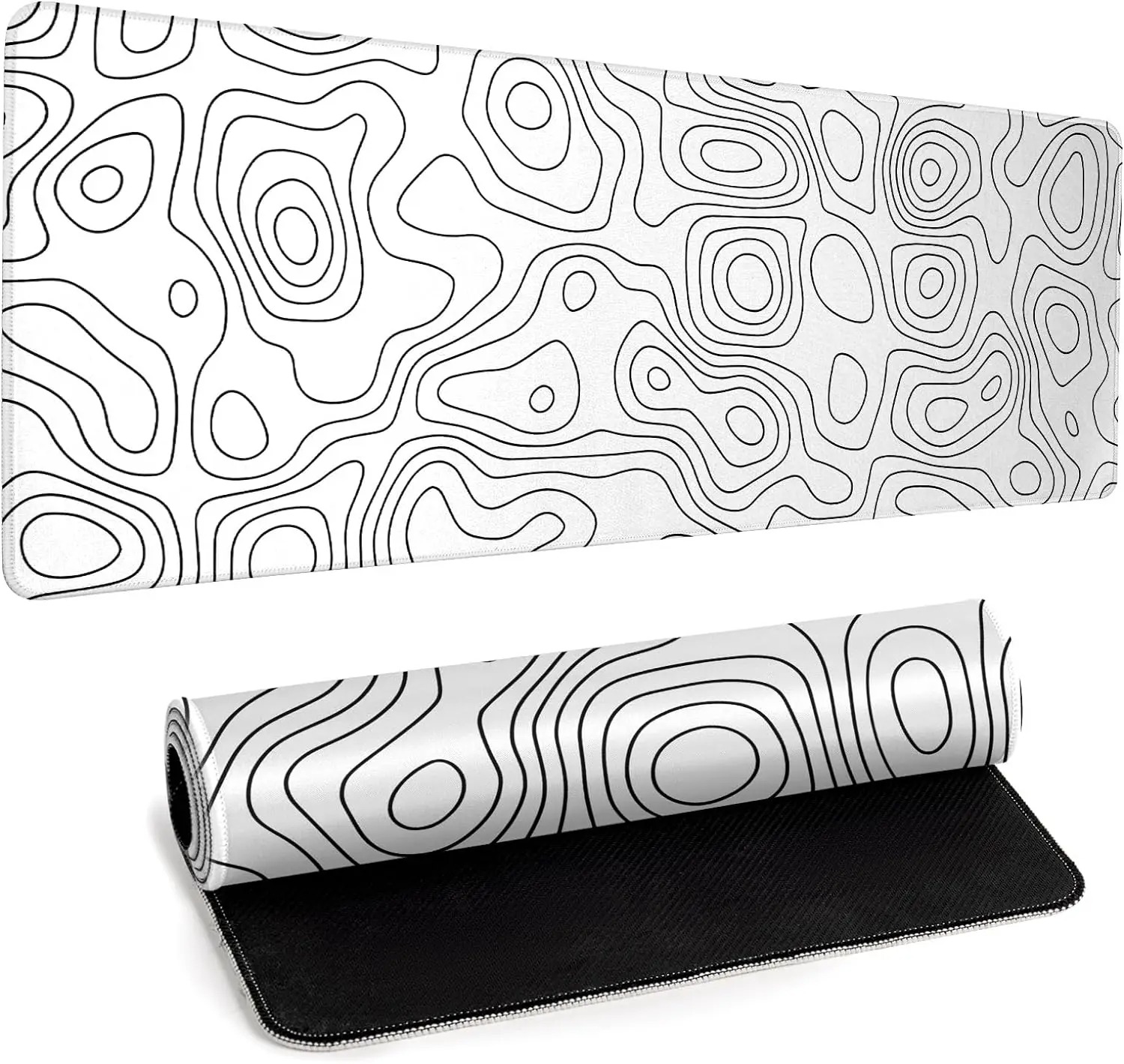 White Rubber Mouse Pad Topogra - Desk Setup Mat ulasan dan harga