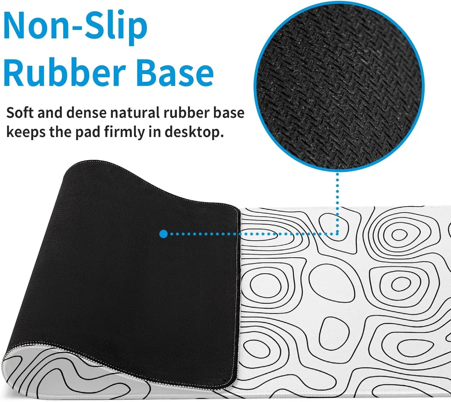 White Rubber Mouse Pad Topogra - Desk Setup Mat ulasan dan harga