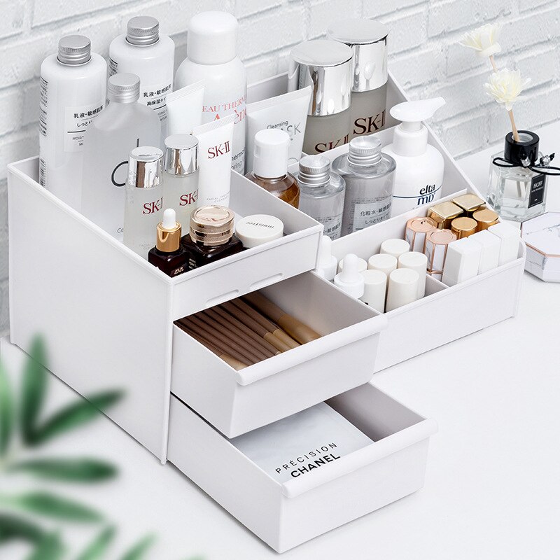 1PC White Plastic Makeup Stora - Desk Drawer Unit ulasan dan harga