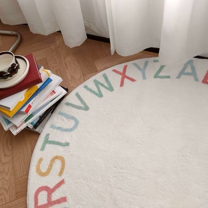 Round Fluffy Carpet For Living - Desk Setup Girly ulasan dan harga