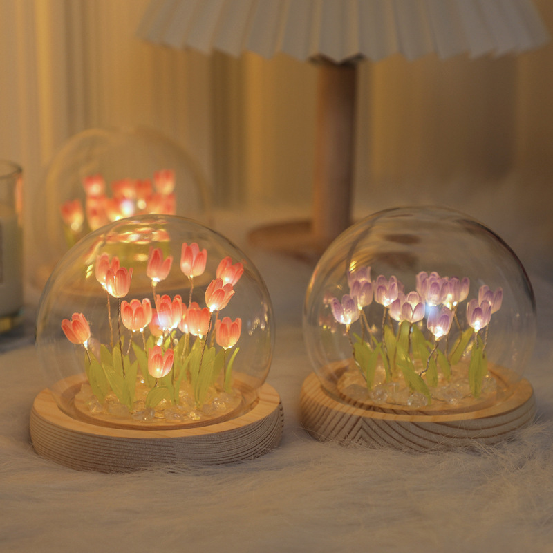 Handmade Tulip Night Lght Hand - Desk Setup Lamp ulasan dan harga