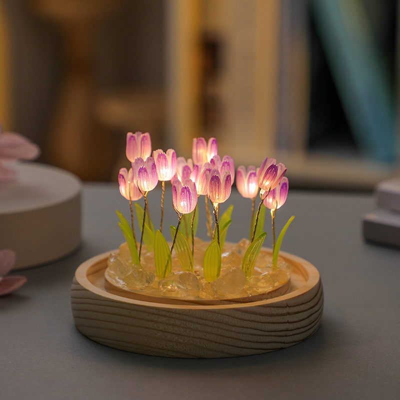Handmade Tulip Night Lght Hand - Desk Setup Lamp ulasan dan harga