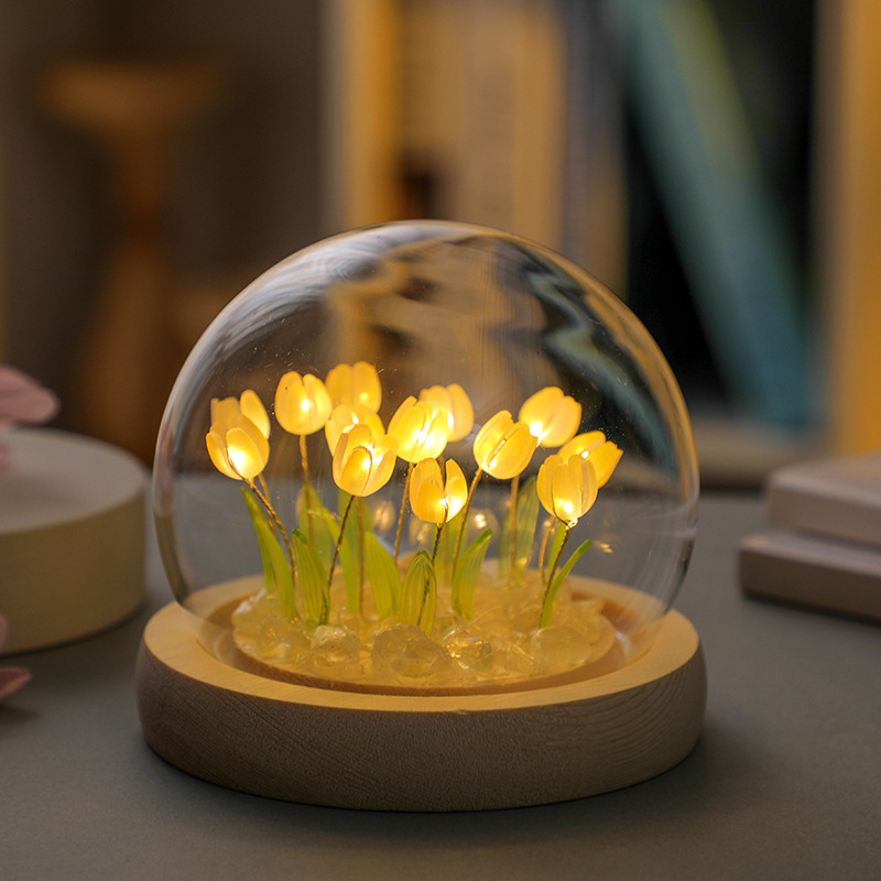 Handmade Tulip Night Lght Hand - Desk Setup Lamp ulasan dan harga