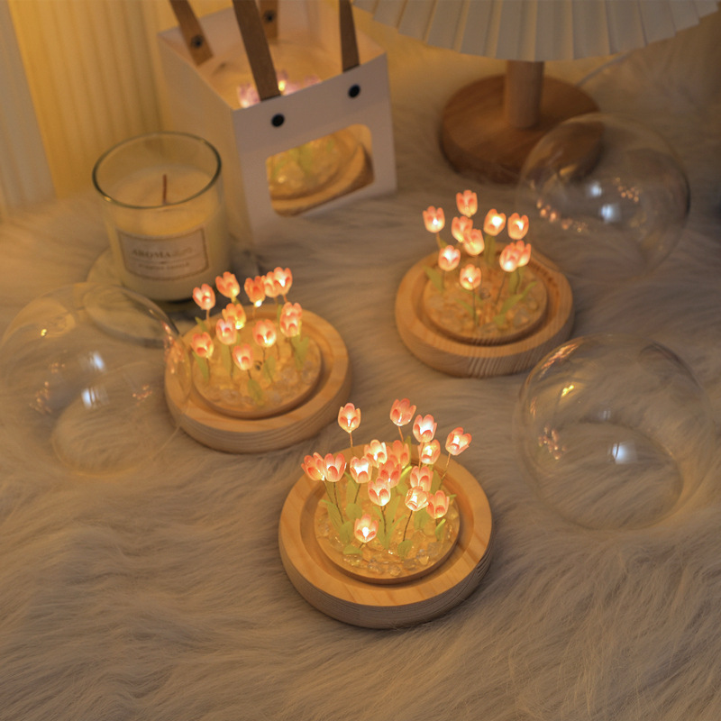 Handmade Tulip Night Lght Hand - Desk Setup Lamp ulasan dan harga
